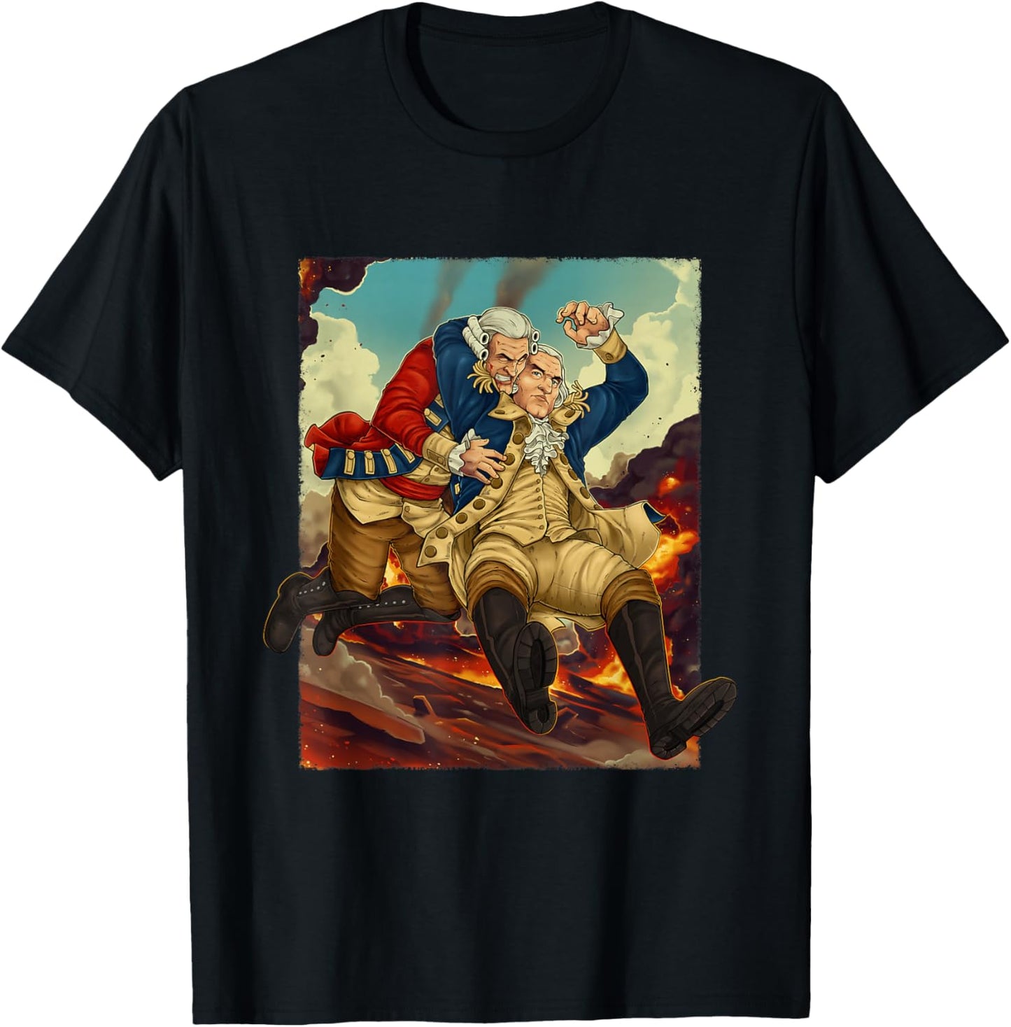 George Washington 4th of July Shirt Wrestling Redcoat T-Shirt