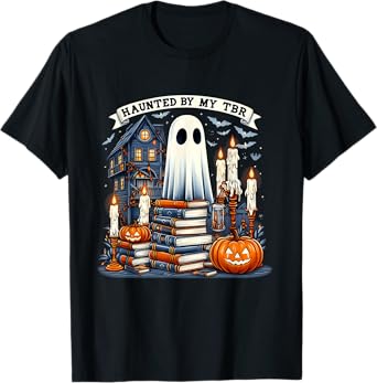 Retro Haunted by My TBR Halloween Book Readers Book Lovers T-Shirt