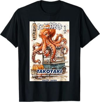 Japanese Octopus Harajuku Anime / Manga Y2K Streetwear Cool T-Shirt