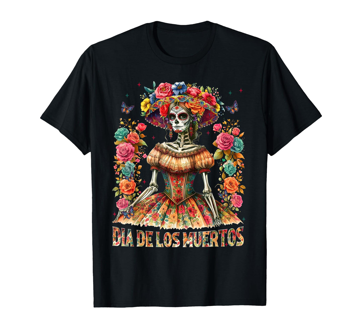 Dia De Los Muertos La Catrina Sugar Skull Day of Dead Women T-Shirt
