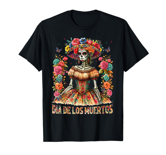 Dia De Los Muertos La Catrina Sugar Skull Day of Dead Women T-Shirt