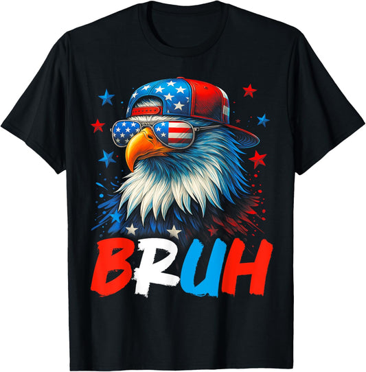 Bruh Fourth 4th Of July Eagle American Patriotic Mens Boys T-shirt