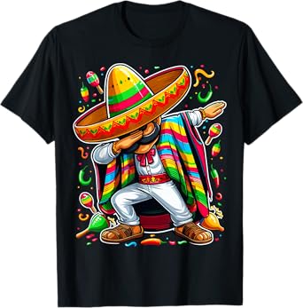 Dabbing Mexican Poncho Cinco De Mayo T-Shirt