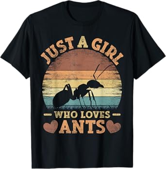 Ant Vintage Just A Girl Who Loves Ants T-Shirt