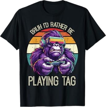Gaming Bruh Id Rather Play Video Games Gamer Men Boys Kids T-Shirt