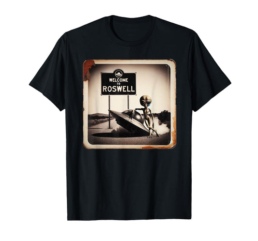 Vintage Alien UFO Crash at Roswell 1947 Photo T-Shirt
