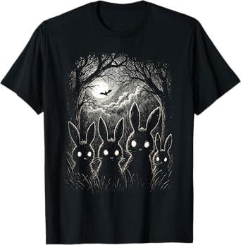 Scary Rabbit Eyes Forest Creepy Halloween Costume Bunny T-Shirt