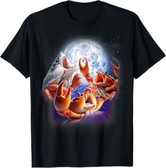 3 Crabs Howling At The Moon Funny Crab Lover Seafood Boil T-Shirt