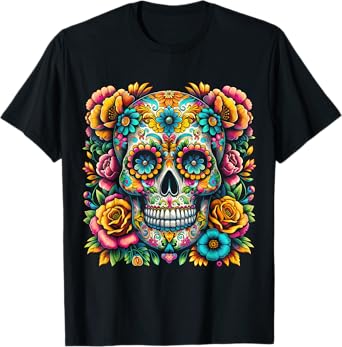 De Los Muertos Day of the Dead Sugar Skull Halloween Women T-Shirt