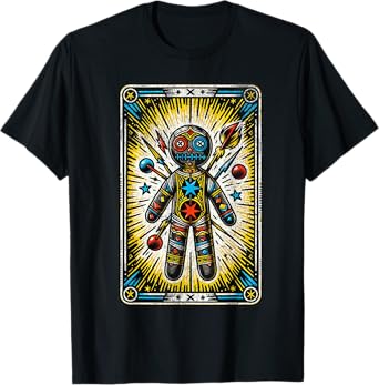 Vintage Voodoo Doll Tarot Card Cajun Creole Retro Magic T-Shirt