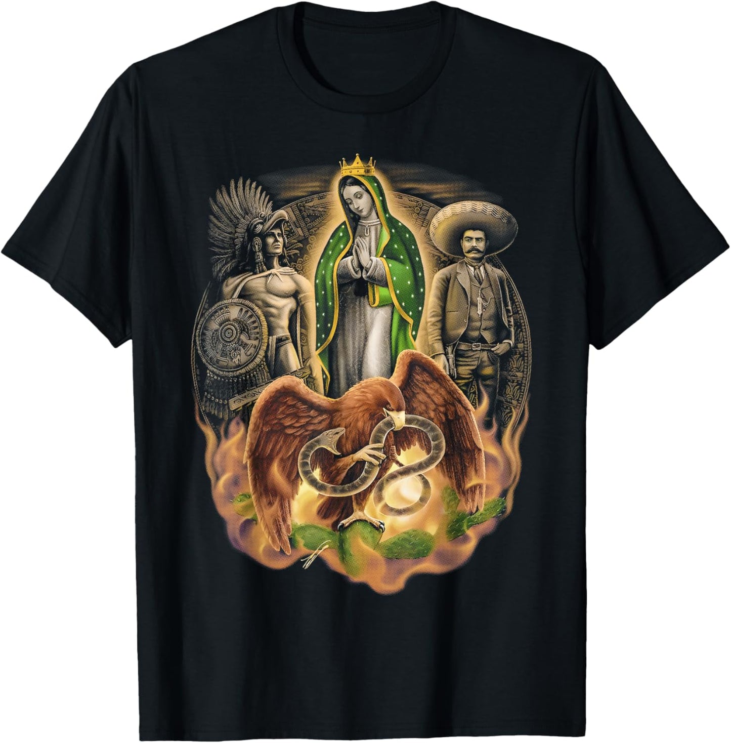 Our Lady Of Guadalupe Emiliano Zapata Mexican Hero T-Shirt