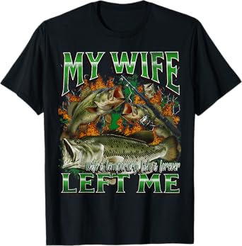 MildlyPerturbed Unisex-Adults Fishing Meme T-Shirt - Black, Small - Short Sleeve - Humorous Theme - Offensive Fishing Meme Graphic