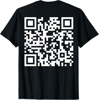 (On Back) Funny QR Fck You Code Middle Finger Saying Quote T-Shirt
