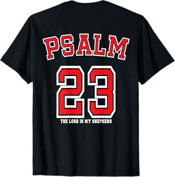 Casa Gosen Psalm 23 Unisex-Kids Black Small Modern Letter Print T-Shirt