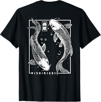 Vintage Japanese Carp Yin And Yang Ukiyo-e Nishikigoi Koi T-Shirt