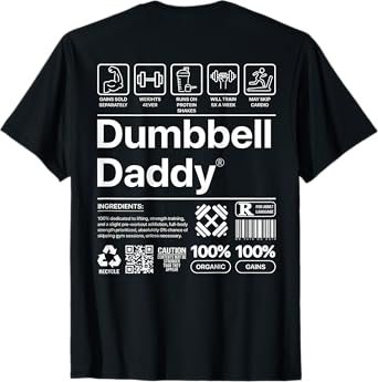 Dumbbell Daddy And Dad Gym Workout Father Funny T-Shirt