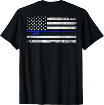 American Flag Distressed Fishing Printed On Back Women Kids Men T-Shirt