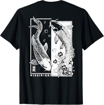 Vintage Japanese Yin And Yang Nishikigoi Carp Fish Koi T-Shirt