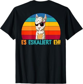 Backprint It Escaliert eh Lama Retro Party Celebration T-Shirt