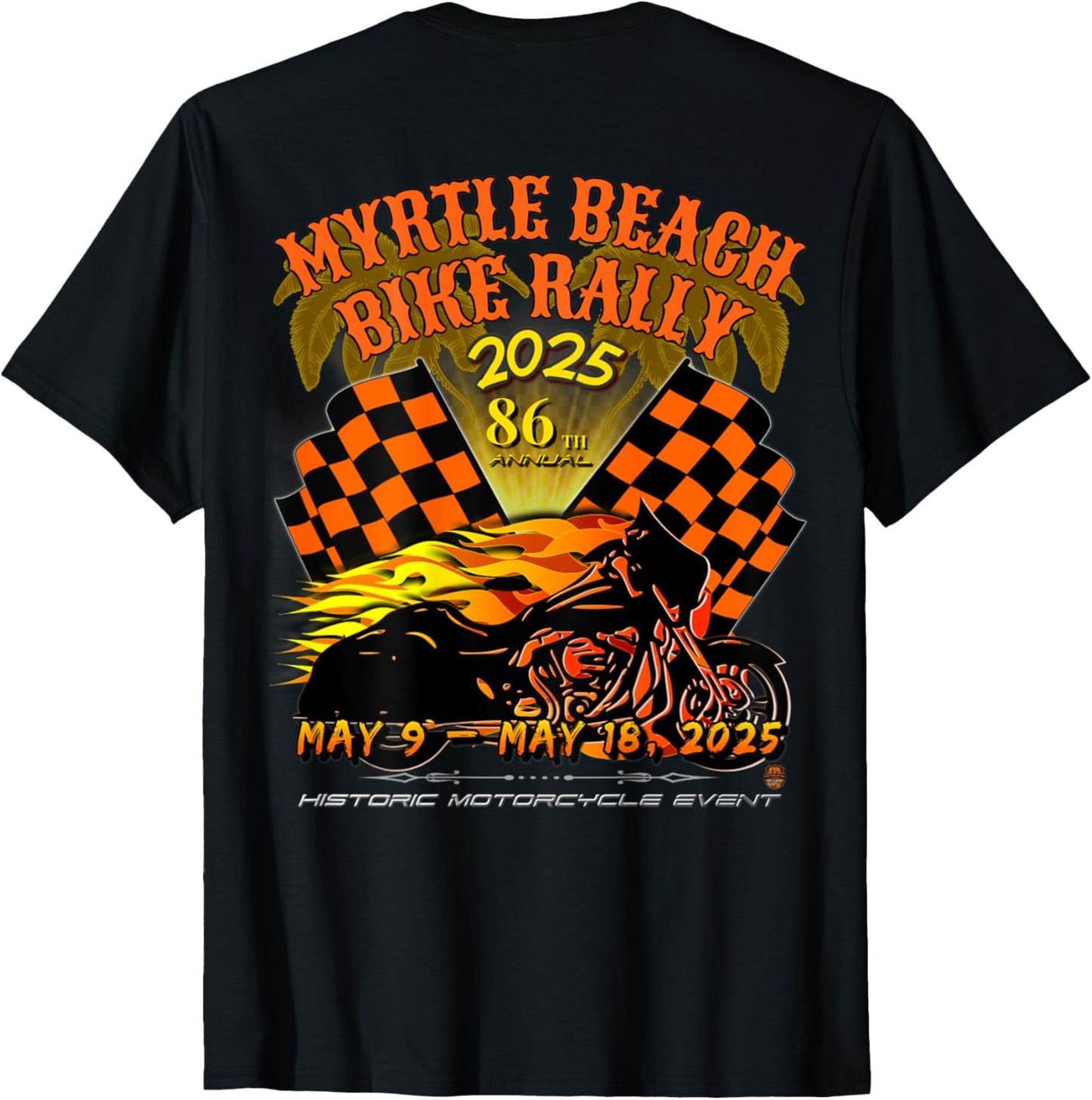 2025 MYRTLE BEACH BIKE RALLY OFFICIAL VINTAGE ART ON BACK T-Shirt