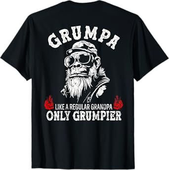 Grumpa Like A Regular Grandpa Only Grumpier Monkey (ON BACK) T-Shirt