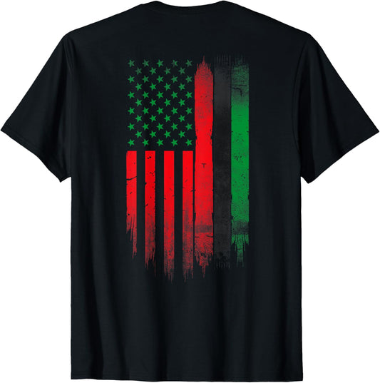 Juneteenth Red Green Black History American African flag T-Shirt
