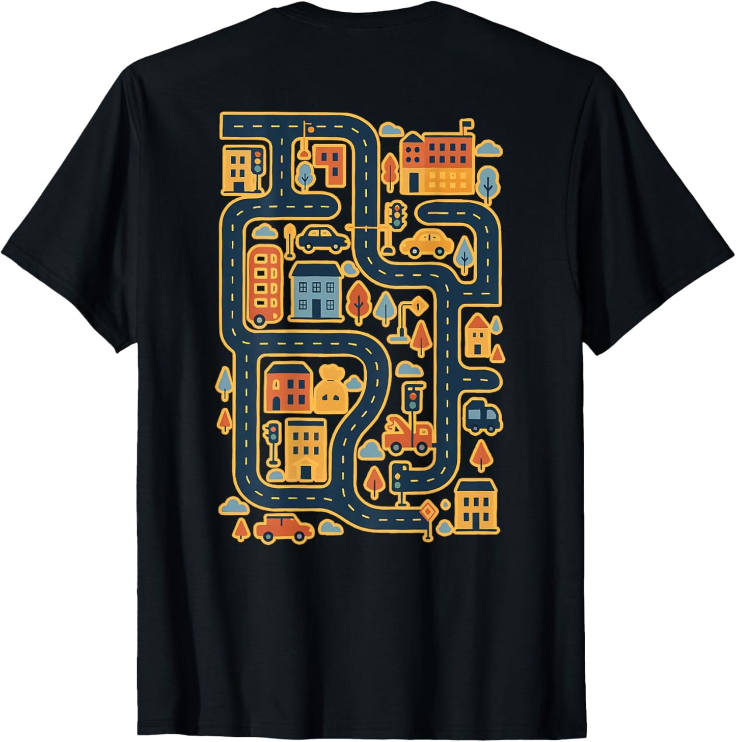 Play Cars On Dad Back Race Track Mat Fathers Day On Back T-Shirt