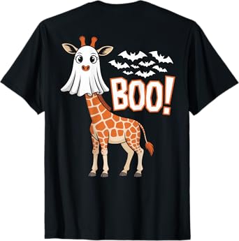 Boo Giraffe Costume Fun for Animal Lovers Halloween Vibes T-Shirt