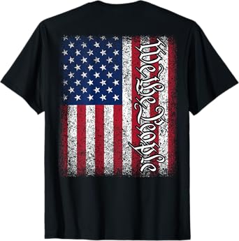 (Art on Back) American USA Flag We The People Patriotic T-Shirt