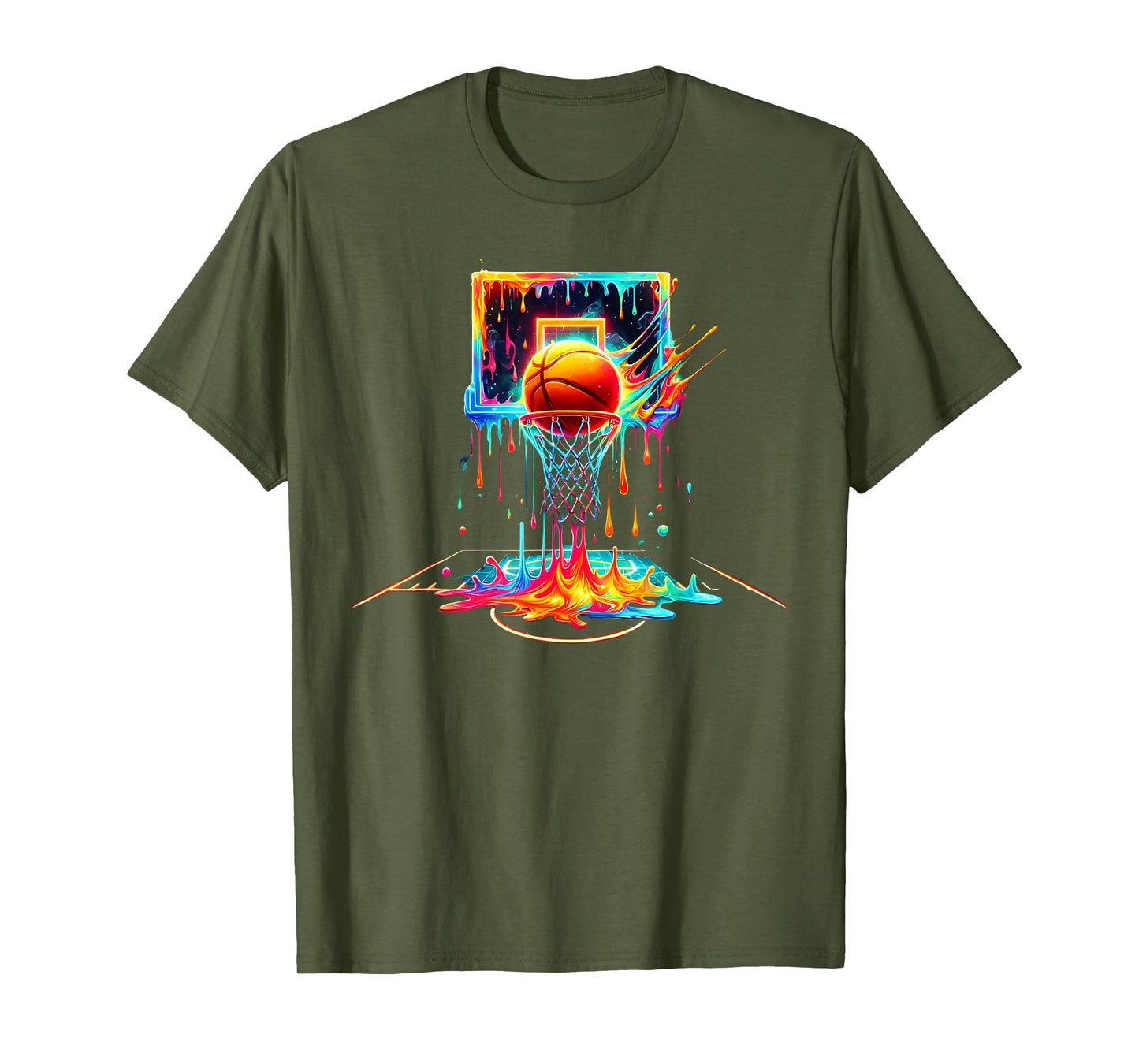 Basketball Drip Neon Basketball Graphics Basketball Men Kids T-Shirt
