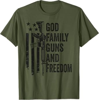 GOD FAMILY GUNS & FREEDOM - Gun Rights Faith Jesus Camo T-Shirt