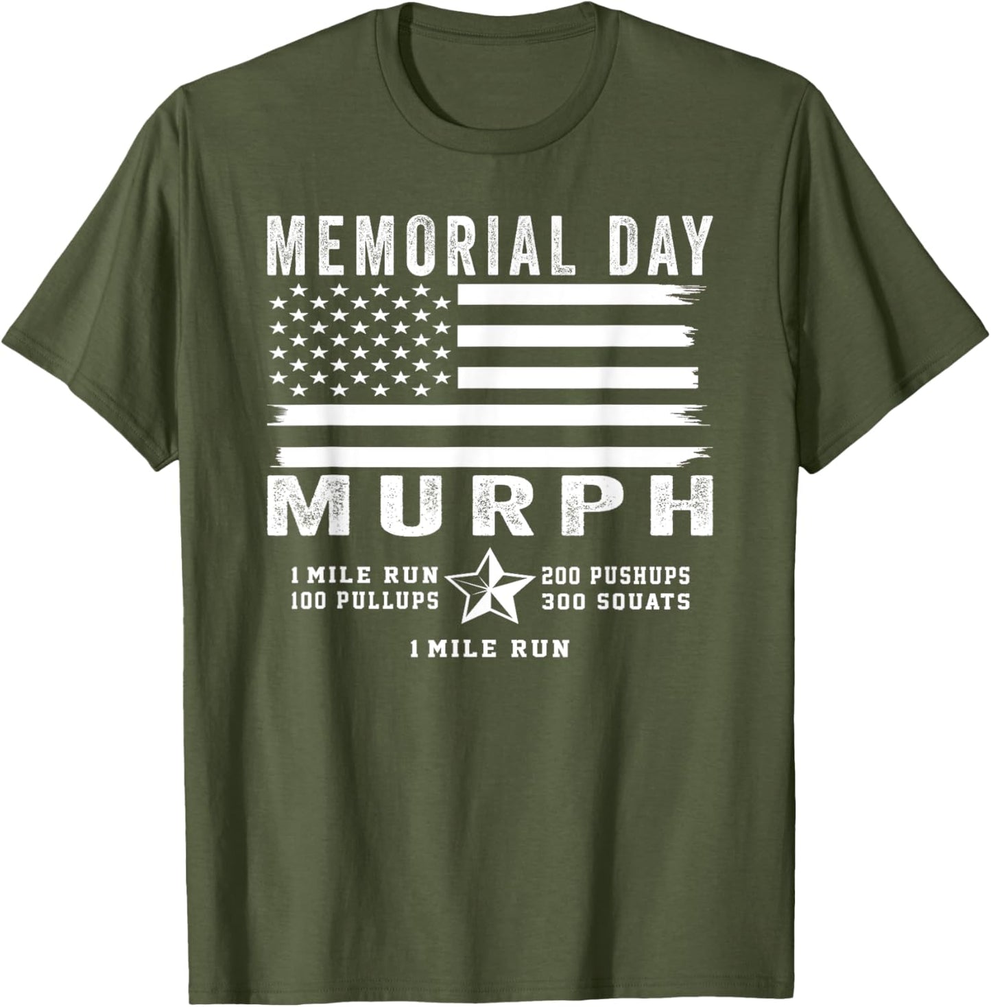 Murph Challenge Memorial Day Workout Gym US Flag Patriotic T-Shirt