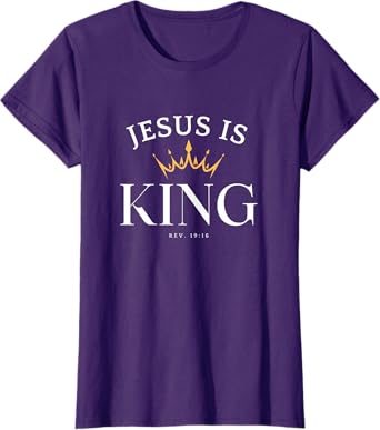 Purple Jesus is King Tee for Women. Christian T-Shirt