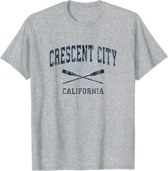 Crescent City California Vintage Nautical Paddles Sports Oar T-Shirt