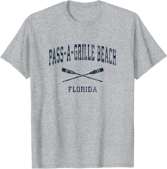 Pass-A-Grille Beach Florida Vintage Nautical Paddles Sports T-Shirt