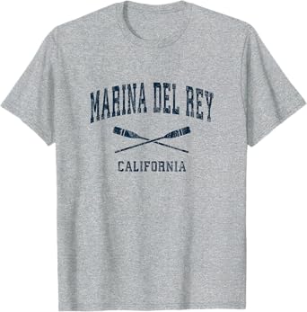 Marina Del Rey California Vintage Nautical Paddles Sports Oa T-Shirt