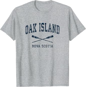 Oak Island Nova Scotia Vintage Nautical Paddles Sports Oars T-Shirt