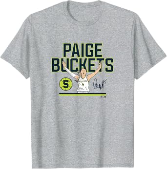 Paige Bueckers - Buckets Stripe (Gray) - Dallas Basketball T-Shirt
