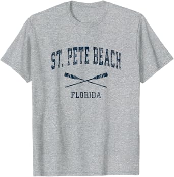St. Pete Beach Florida Vintage Nautical Paddles Sports Oars T-Shirt