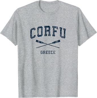 Corfu Greece Vintage Nautical Paddles Sports Oars T-Shirt