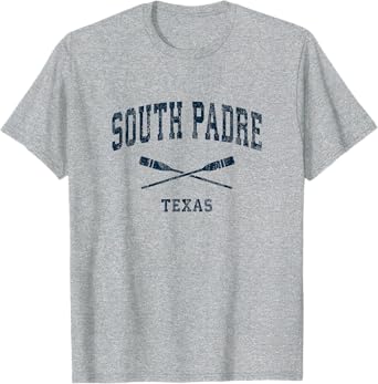 South Padre Island Texas Vintage Nautical Paddles Sports Oar T-Shirt