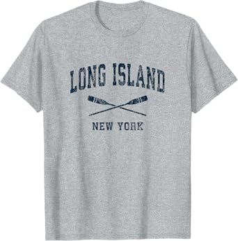 Long Island New York Vintage Nautical Paddles Sports Oars T-Shirt