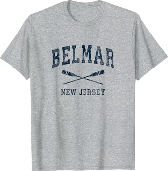 Belmar New Jersey Vintage Nautical Paddles Sports Oars T-Shirt