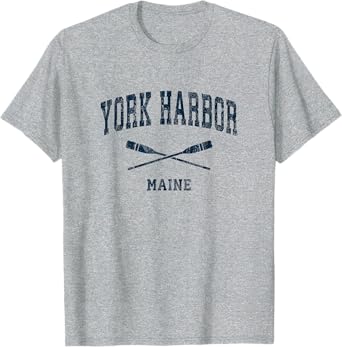 York Harbor Maine Vintage Nautical Paddles Sports Oars T-Shirt