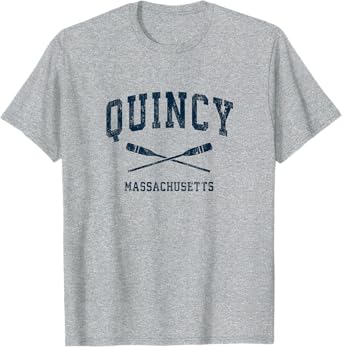 Quincy Massachusetts Vintage Nautical Paddles Sports Oars T-Shirt