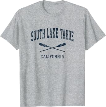 South Lake Tahoe California Vintage Nautical Paddles Sports T-Shirt