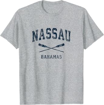 Nassau Bahamas Vintage Nautical Paddles Sports Oars T-Shirt