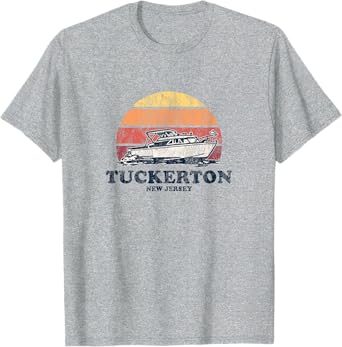 Tuckerton NJ Vintage Boating 70s Retro Boat Design T-Shirt