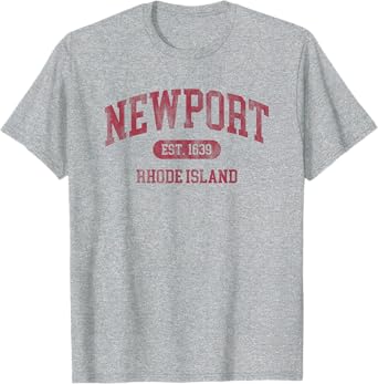 Vintage Newport Rhode Island Established 1639 Retro Souvenir T-Shirt