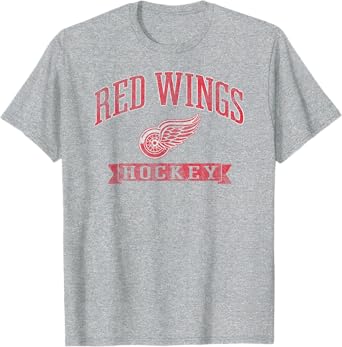 Detroit Red Wings Vintage Hockey Gray Officially Licensed T-Shirt